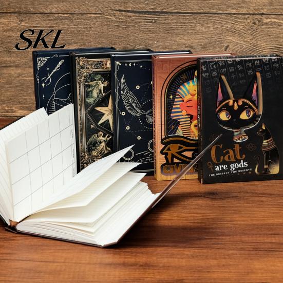 Sticker Storage Notebook Lined Journal for Women Men, Gothic Mystical Hardcover A5 Ruled Personalized Notebook, Daily Office School, Writing,