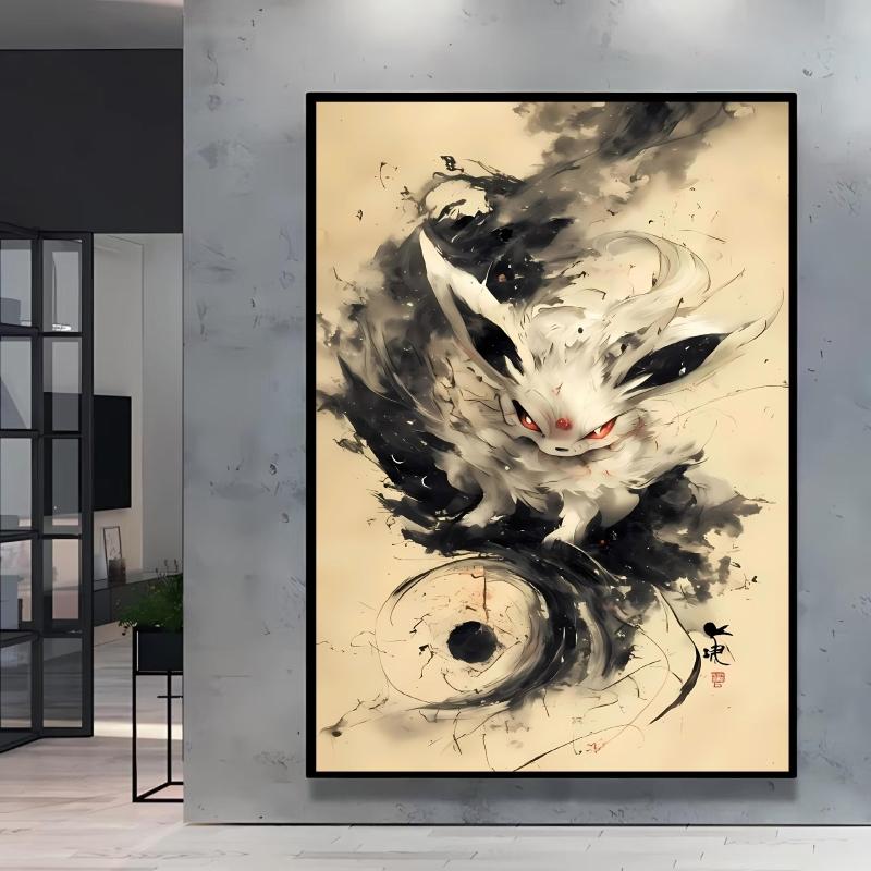 Japanese Anime Canvas Paintings Pokemon Umbreon Retro Style Cartoon Picture Modern Home Living Room Children's Room Decor Poster