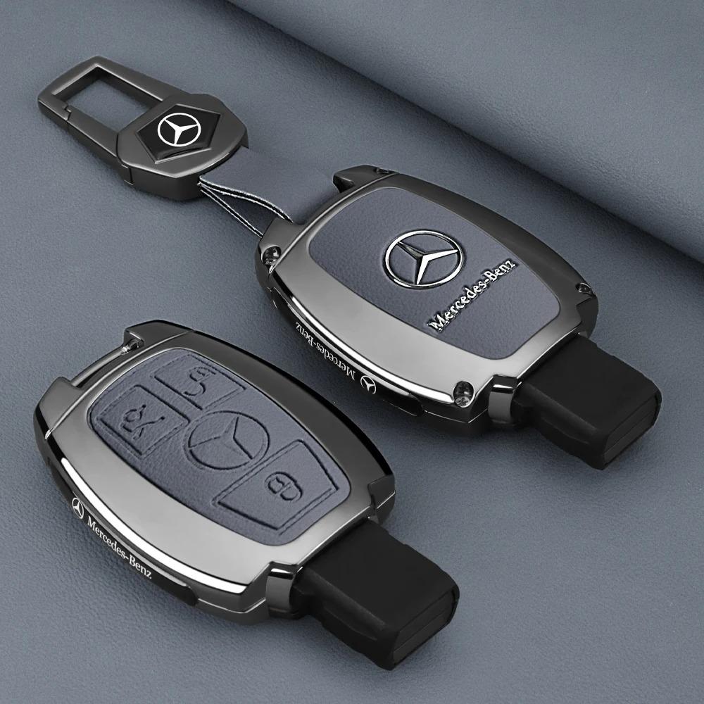Car Key Case Cover Bag Keychain Shell Fod Suede Leather For Mercedes Benz A B C S Class AMG GLA CLA GLC W176 W221 W204 W205 PQRST1