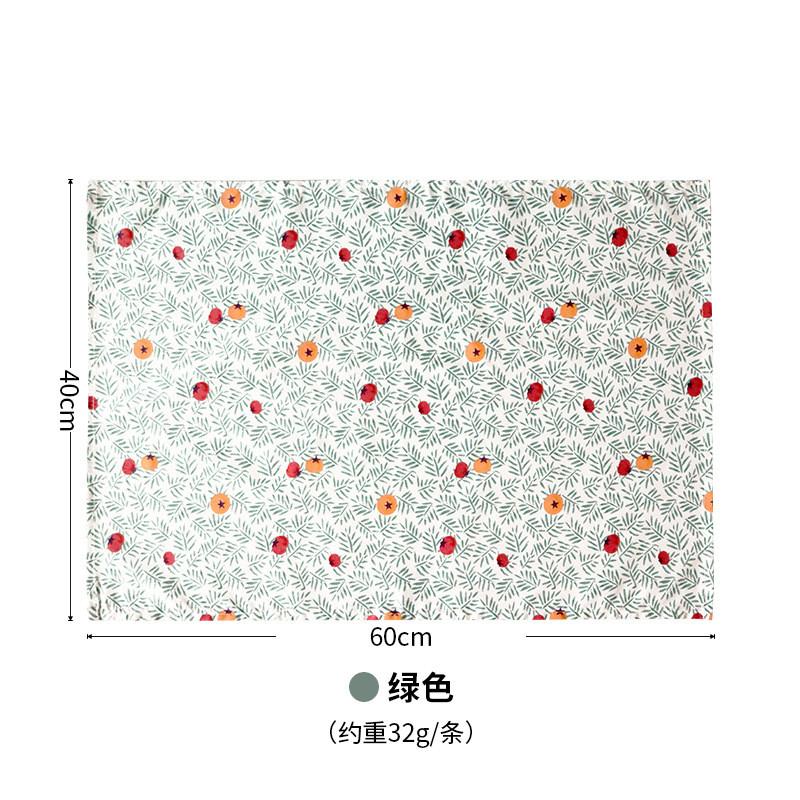 

1 шт. 40x60 см хурма напечатанная домашняя хлопковая ткань кухонное чайное полотенце салфетка для стола пылезащитный чехол зелёный
