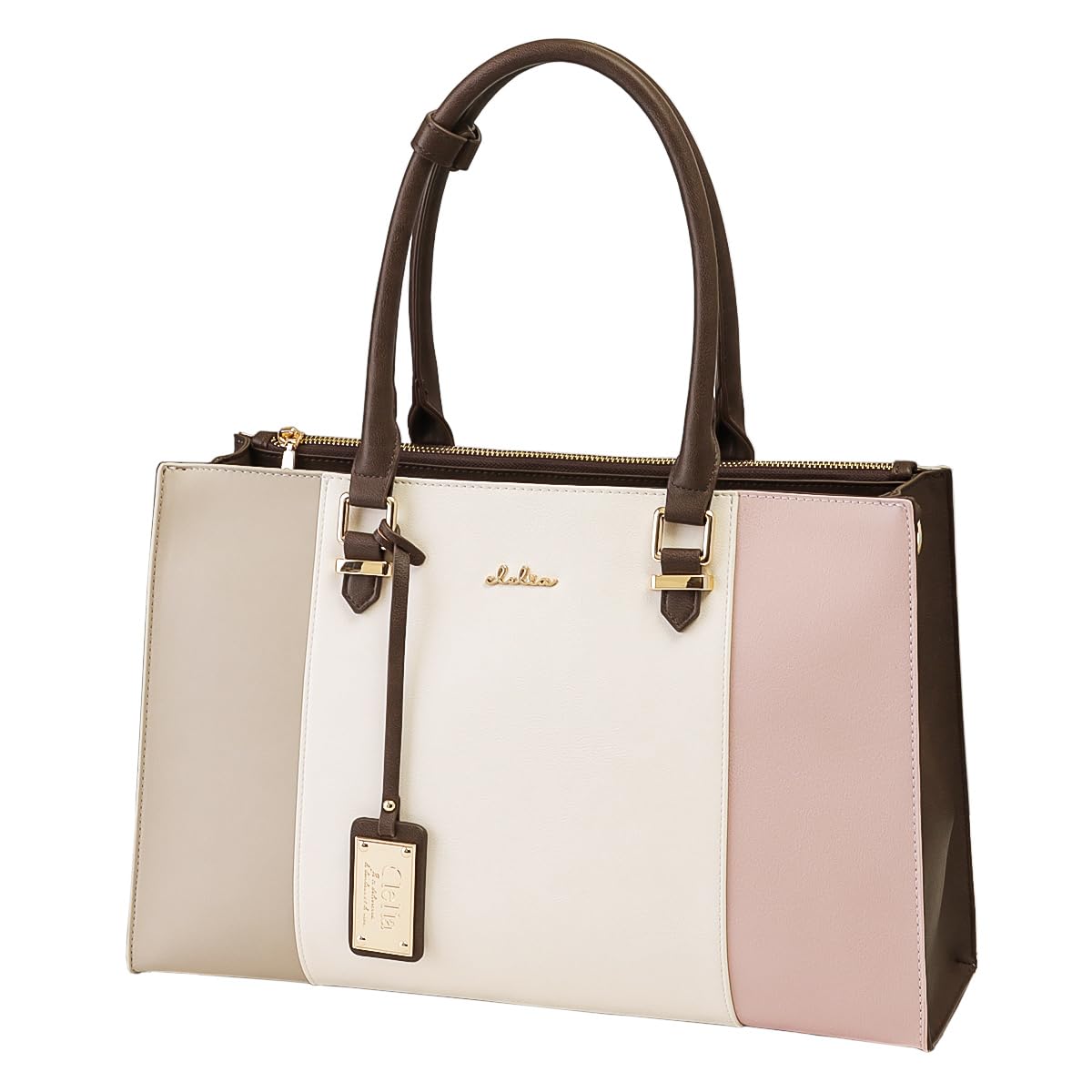 

Tote bag for large A4 shoulder Riberte series [Clelia] women, tricolor, capacity, compatible, 2-way bag, [CL-22772] (Sakura)