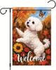 Thanksgiving Fall Garden Ag Maltese Dog Ag 12x18 Inch Double-Sided Sunower Leaf Yard Banner Autumn Outdoor Decor for P VVL