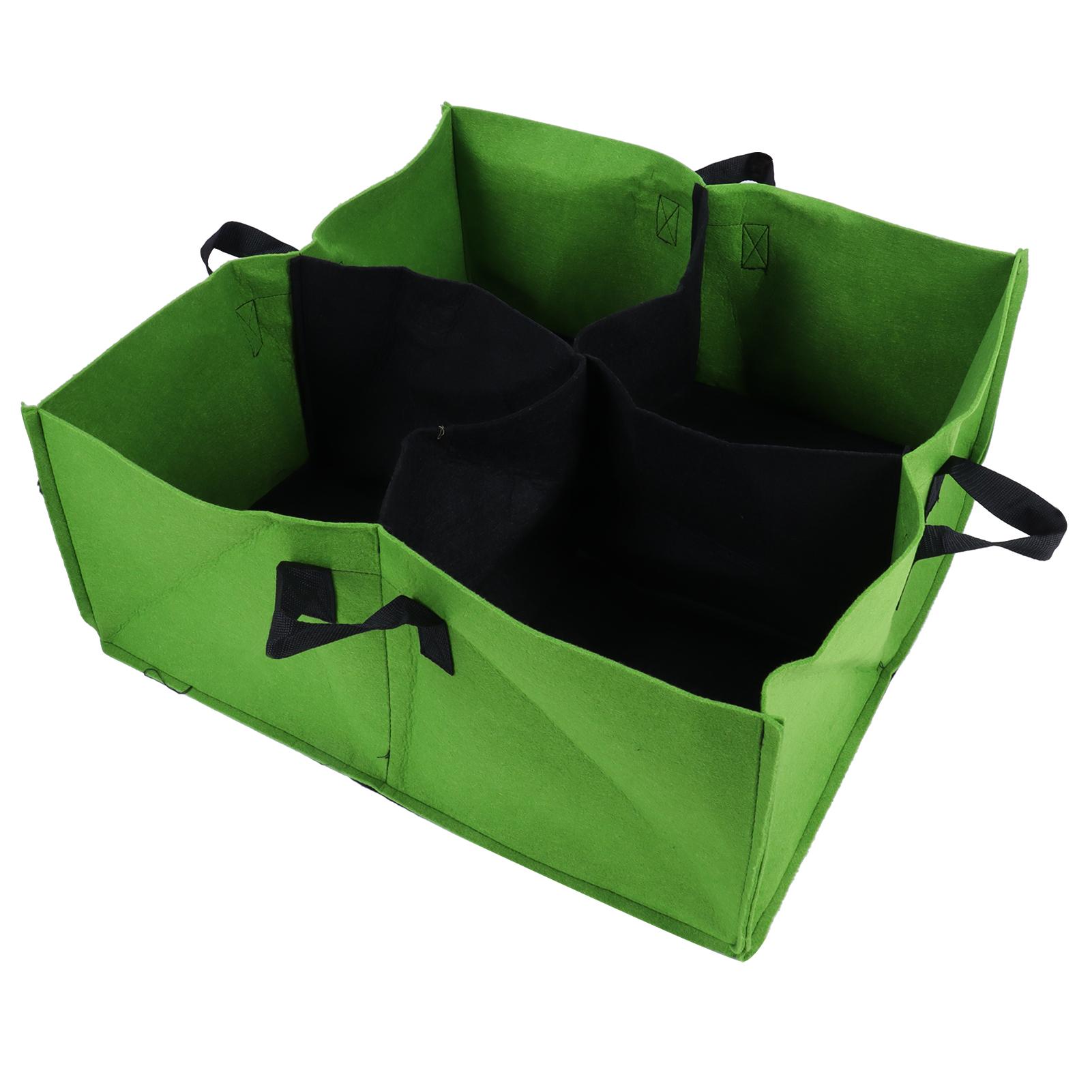 

4 Grid Environmentally Friendly Seedling Bag NonWoven Square Plant Growth Bag for Outdoor