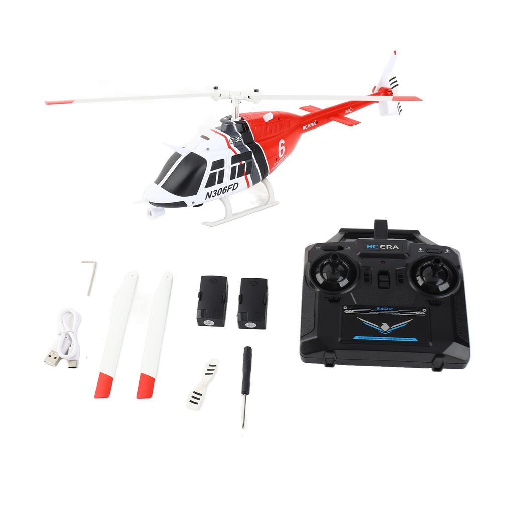 2.4GHz Remote Control Helicopter 4CH Single Propeller Helicopter with Function One Click Roll Takeoff and Landing Six Axis Gyros