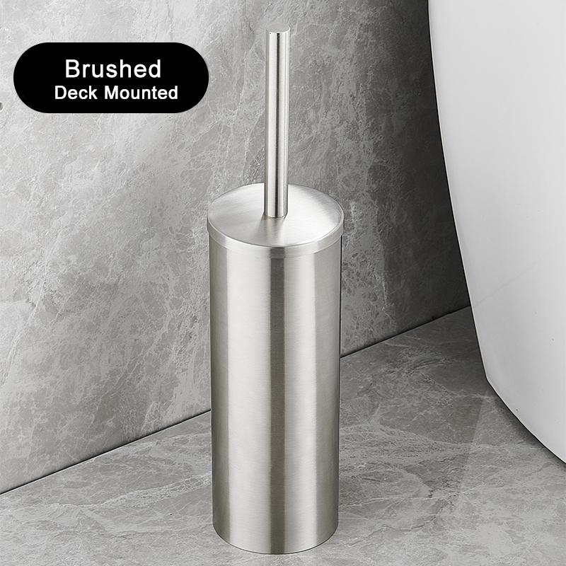 

Stainless Steel Bathroom Toilet Brush Holder Accessories Black Toilet Brush Wall Mounted WC Cleaner Brush FR07 Brushed Deck