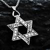 Vintage Style Double Sided Hexagram Men's Stainless Steel Punk Necklace