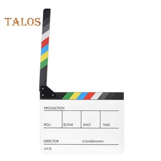 Film Clapper Board Acrylic Dry Erase Slate Colorful Director Video Scene Clapboard Cut Prop Whiteboard Marker Filming Tool for TV Series Studio