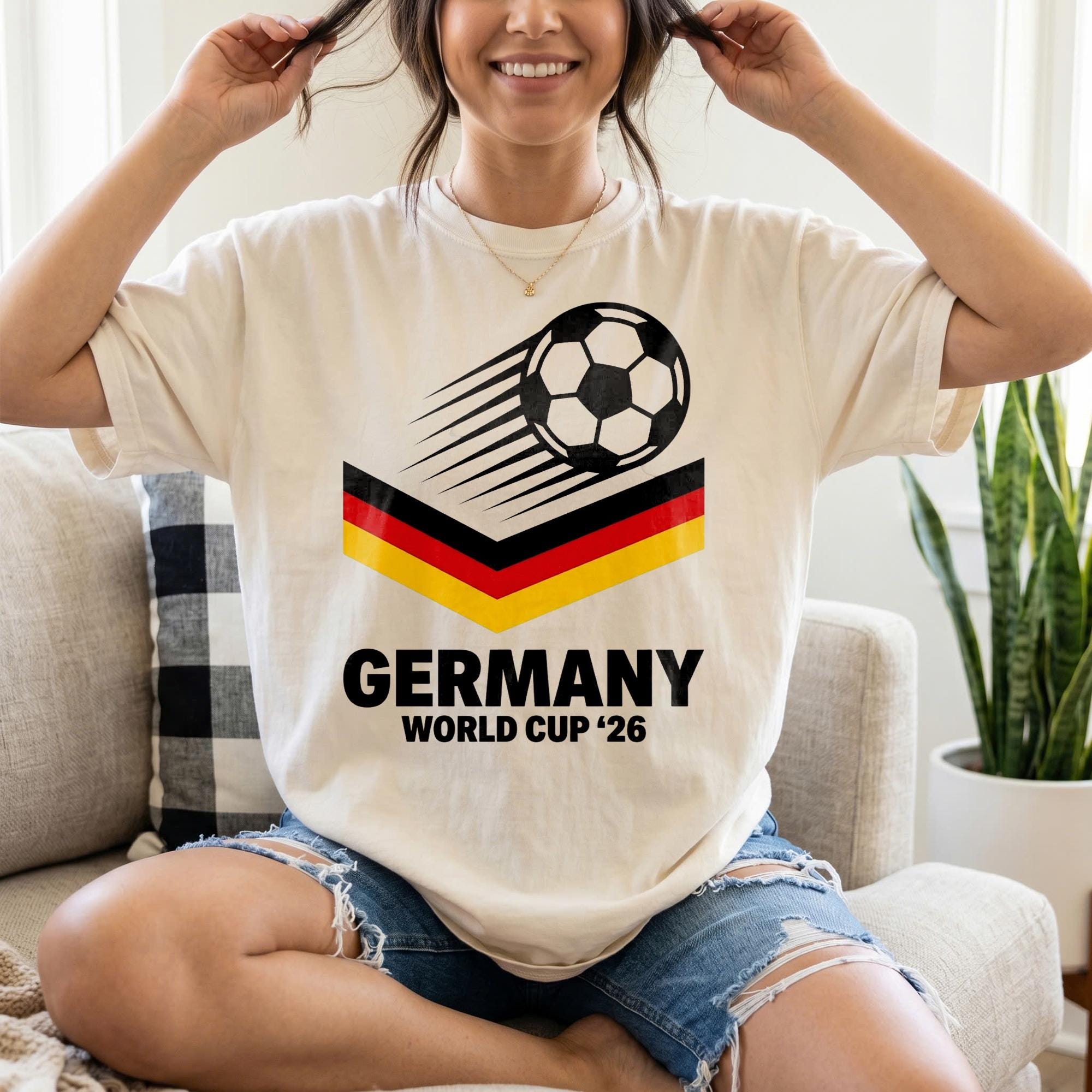 World Cup 2026 Shirt Germany Soccer Fan Tees Women T Shirts Cotton Tops S бежевый
