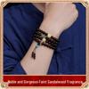 Indian Sandalwood Prayer Beads: 108 Bead Buddhist Rosary Bracelet for Men and Women, High-Density Wenwan Style.