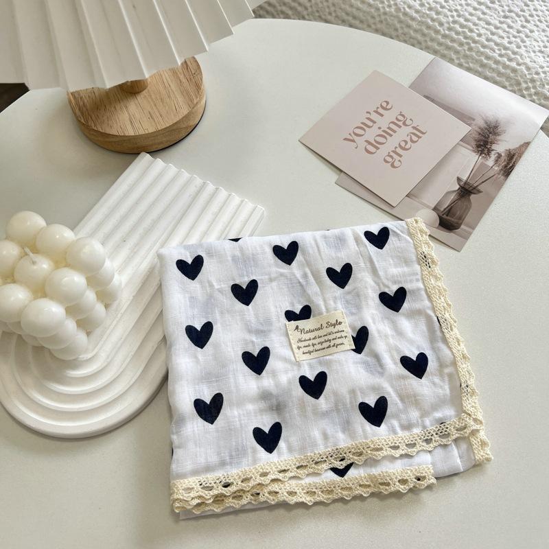 60CM Floral Small Square Scarf Women's Korean-Style Artistic Small Scarf Decorative Cotton Scarf Hair Band Square Hijab