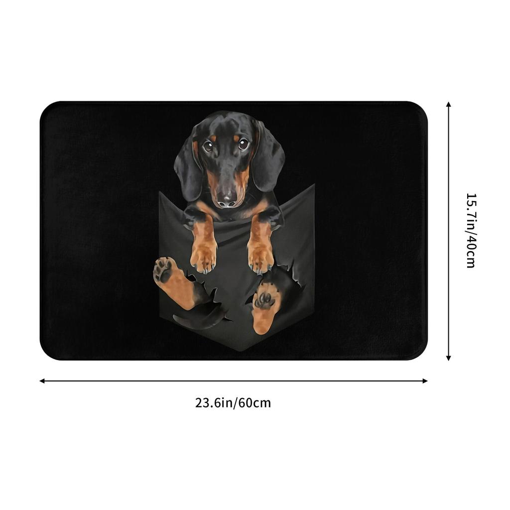 Funny Dachshund Front Door Mat Anti-Slip Indoor Absorbent Sausage Badger Wiener Dog Doormat Floor Bathroom Entrance Rug Carpet