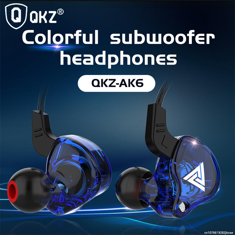 3.5MM Headset Music Earbuds In Ear With Mic Original QKZ AK6 Copper Driver Earphones HiFi Subwoofer Headset Monitor Headphones