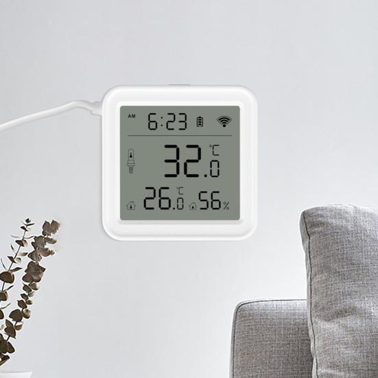 WiFi Temperature Humidity Sensor with External Probe APP Monitoring Smart Home Hygrometer Plants Aquarium Winery Digital Humidity Gauge Meter