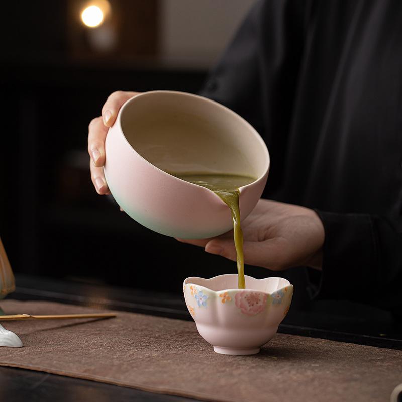 Ceramic Handmade Green Tea Cup Handcrafted Japanese Traditional Matcha Bowl  Tea Accessories for Tea Lovers