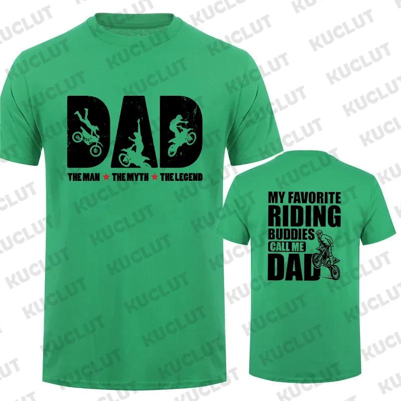 Dirt Bike Dad Shirt Mens Motosport Motorcycle T-shirts Gift for Dad My Favorite Riding Buddies Short-Sleeve Unisex T-Shirt Top