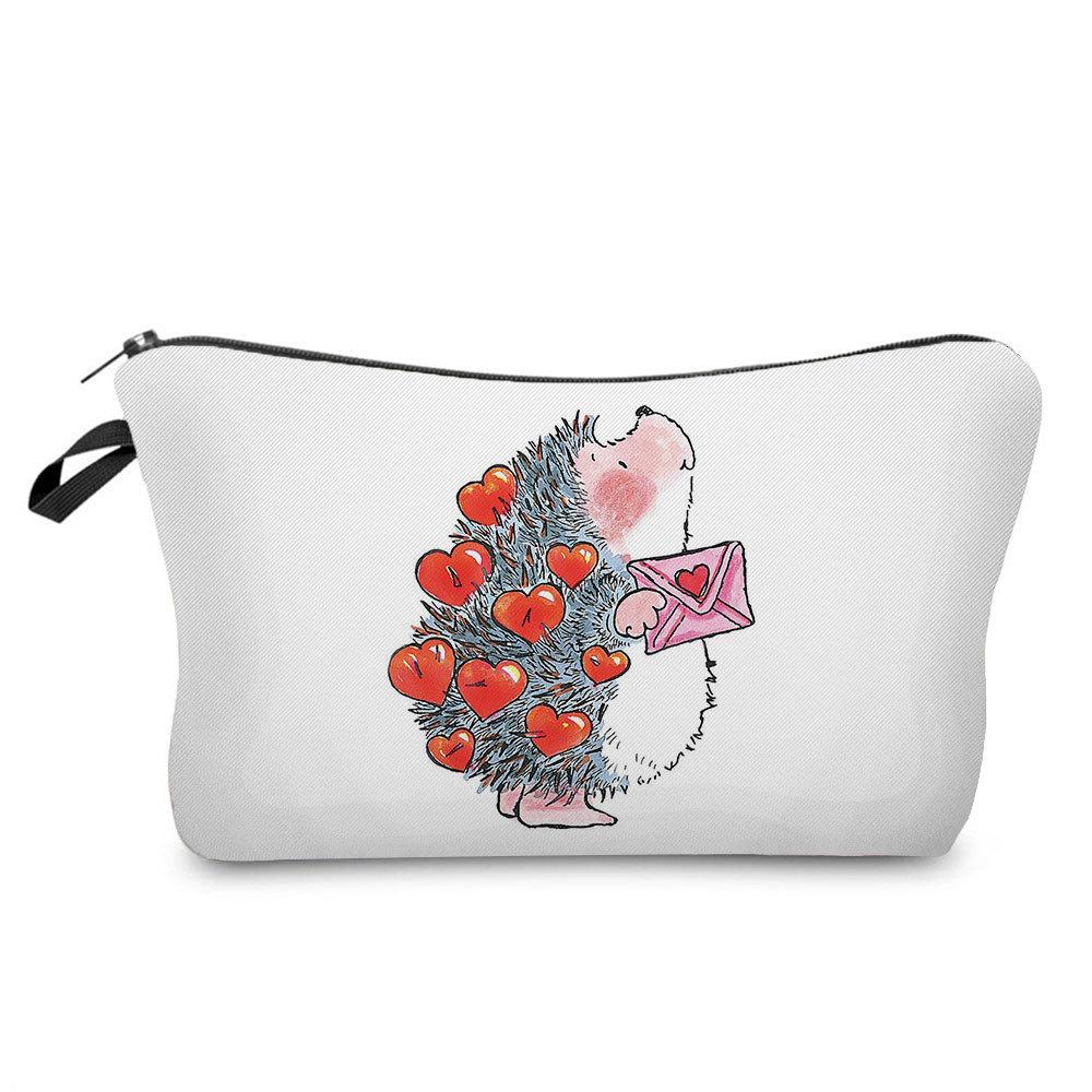 Women Hearts Print Cosmetic Bag Toiletries Organize Travel Storage Case KTB