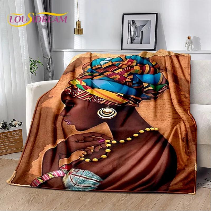 Classics Cartoon Africa Ethiopian Painting Art Blanket,Soft Throw Blanket for Home Bedroom Bed Sofa Picnic Office Travel Cover