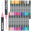 24-Color Acrylic Paint Markers Dual Tip (Dot & Fine) for Fabric, Wood, Ceramic, Glass - Vibrant, Quick-Dry Art Supplies