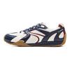 Li Ning Retro Klassische Ballerinas Bequeme Leichte Weiche Elastische Rutschfeste Abriebfeste Freizeitschuhe Damen Flats Weiß Blau AGLV204-4