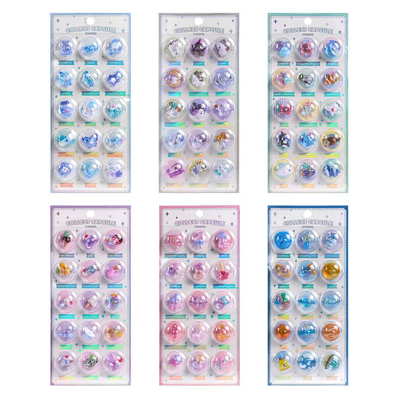

3D Cartoon Embossed Sticker for Kids - Irregular Shape, Stress Relief, Nano Adhesive Price per Sheet