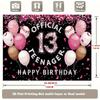 Sfondo 2D Nero per il 13° Compleanno per Ragazze Sfondo Ufficiale per Fotografia di Adolescenti