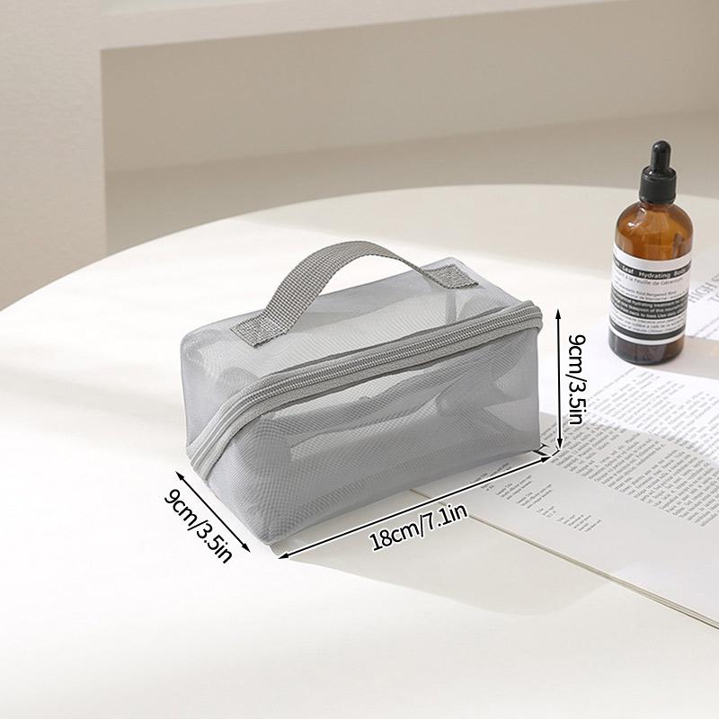 Women Mesh Cosmetic Bag Travel Zipper Toiletry Bags Black Makeup Organizer Female Lipstick Storage Pouch Toiletry Beauty Case
