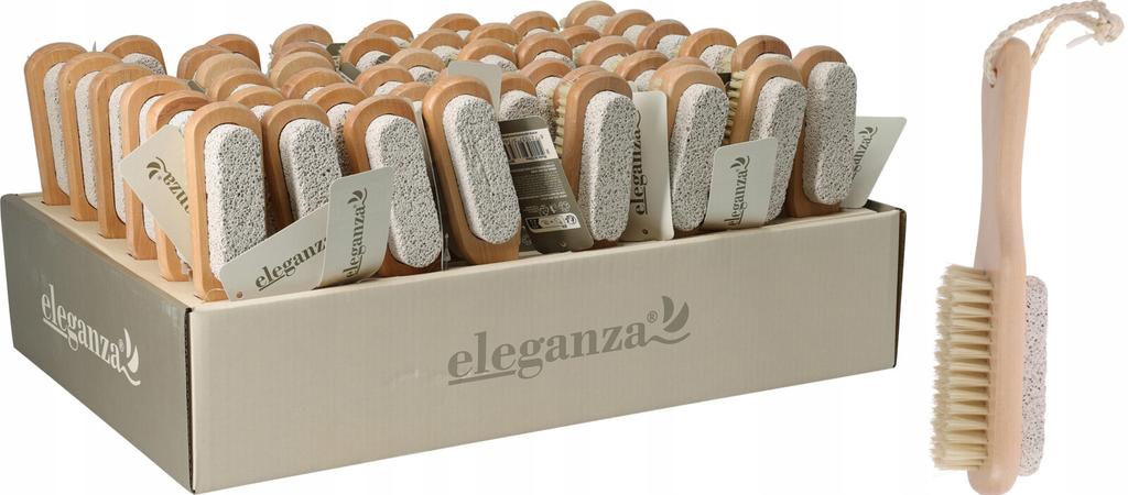 Szczotka z pumeksem kosmetycznym do rąk drewniana 18,5cm 1szt