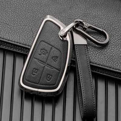 Lederen Legering Sleuteletui voor 2021-2022 Buick Envision - Volledige Metalen Omsluiting, Dubbelzijdige Bescherming