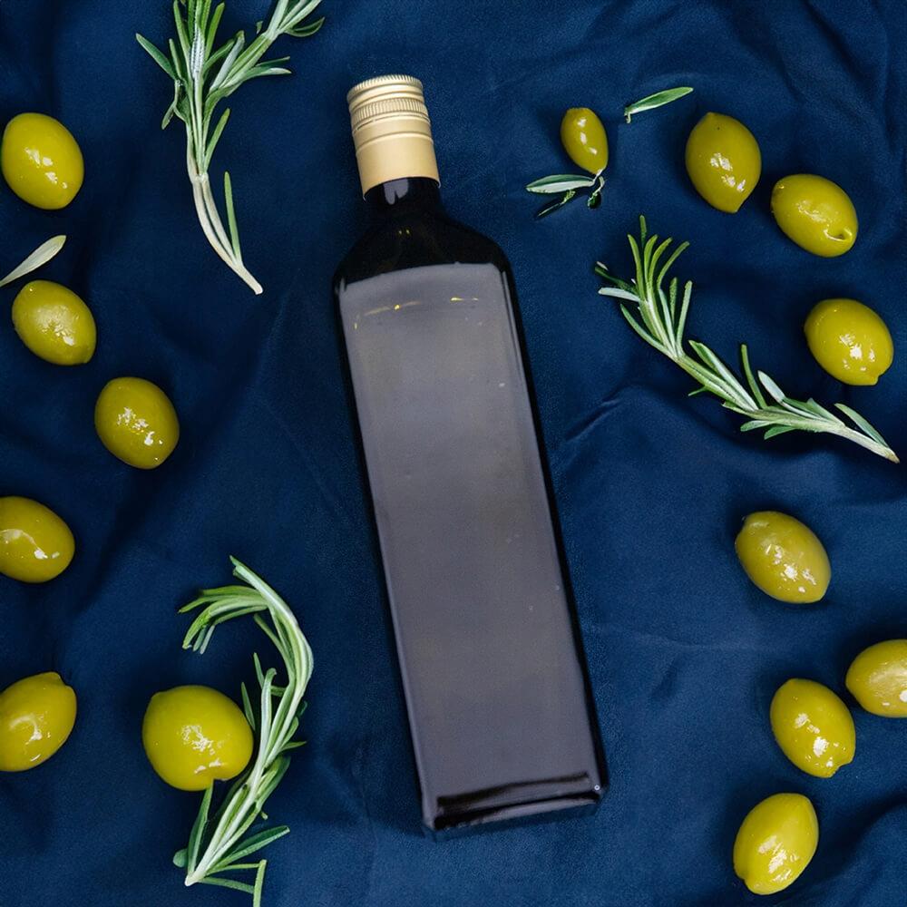 Butelka Marasca Kwadrat Oliwkowa 750Ml Na Oliwę Nalewki Szklana Butelka