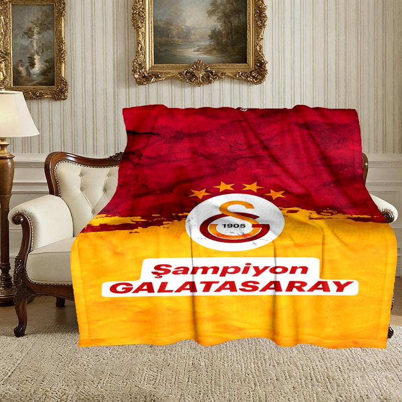 1pc Easy-Care Galatasaray SK Blanket, Perfect for Couch, Bed, Home, Travel & More, Warm & Durable Printed Blanket