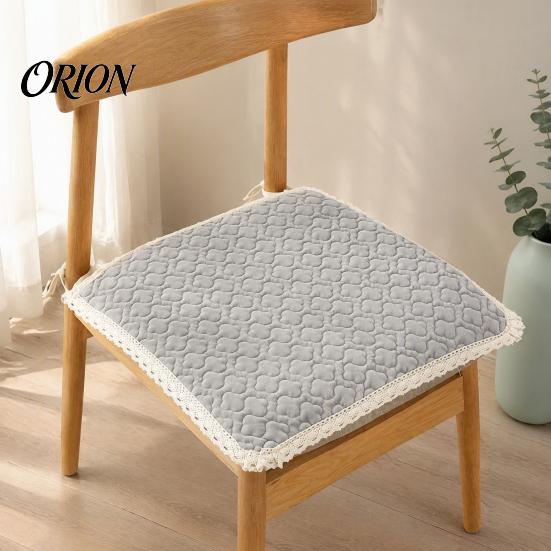 Cozy Velvet Seat Pads for Winter Plush Chair Pad with Ties, Non Slip Cushion Lace Trim, 16 x Inch Washable Dining Office Comfortable Dressing