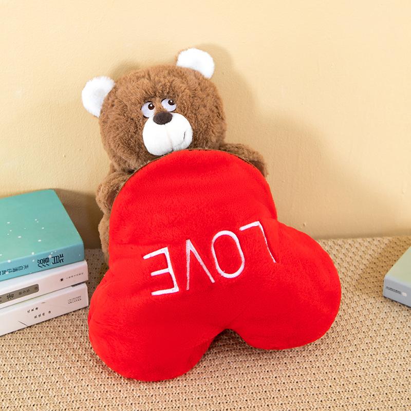 Creative Flip Love Bear Plush Toy Teddy Bear Turned Into Love Doll Doll To Give Girlfriend Valentine's Day Gift