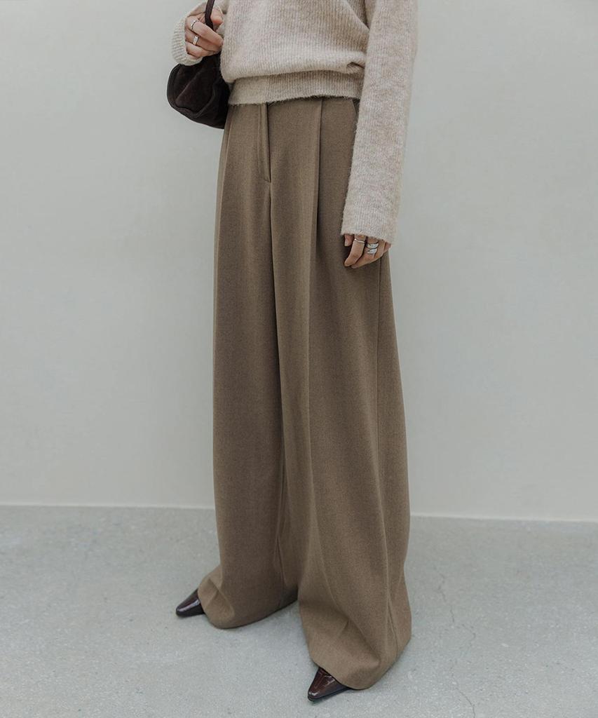 Memua Herringbone Maxi Wide Slacks