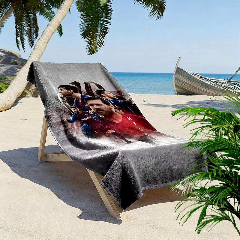 Lionel Messi: Football Legend beach towel Portable for travel Outdoor camping quick-drying swim towel Outdoor pool towel Absorbent bath towel