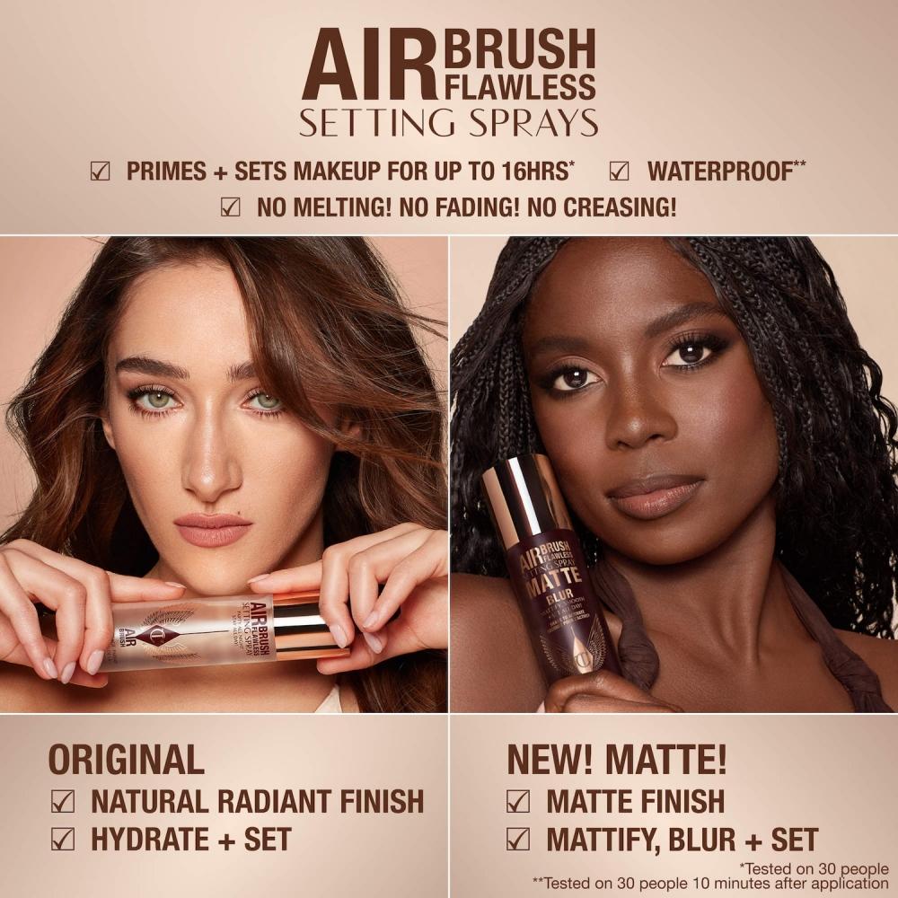 Charlotte Tilbury Airbrush Flawless Matte Blurring   Wasserdichtes Fixierspray 1,1 Unzen 34 ml 1,1 Unzen 34 ml