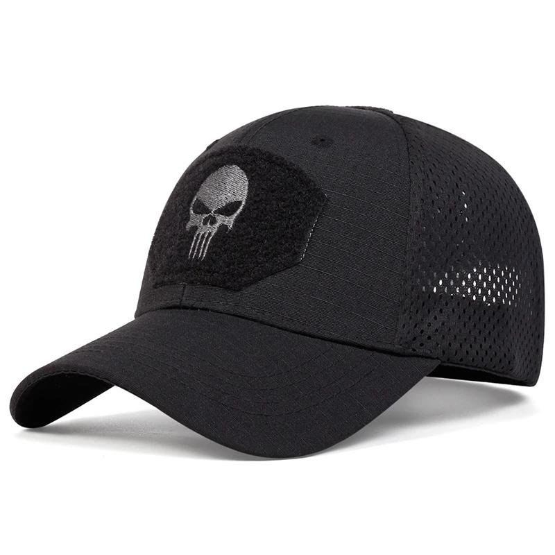 Unisex Skull Embroidery Baseball Net Caps Spring Summer Outdoor Adjustable Casual Hats Dad Hat Sunscreen Hat