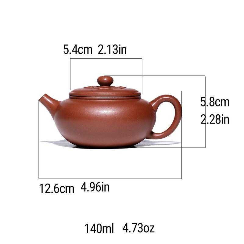 Yixing Zisha Teapot Breathing Clay Teapot 140ml Zhu Ni Clay Masterpiece Artisan-Crafted