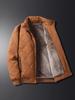 Men’s 2025 Winter Stand Collar Windproof Cotton Jacket - Thick Velvet, Middle-Aged Dad Style