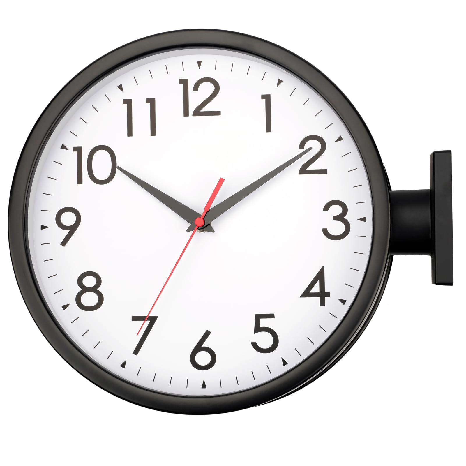 

wall clock with continuous second stylish battery operated not dial Double-sided radio-controlled silent, hand, design, (battery included), diameter чёрный