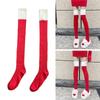 Classical Holiday Themed Cosplay Christmas Thigh High Long Socks for Women Plush Top Patchwork Over the Knee Stockings