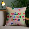 Cartoon Manana Sera K-Karol G Cushion Cover Soft Short Plush Double-Sided Printing Home Decor Machine Washable Pillow Case Gift