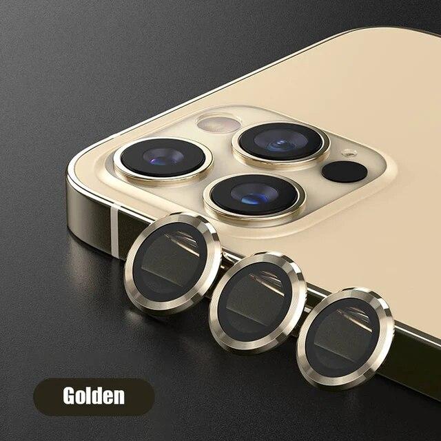 Glitter Diamond Camera Lens Protector for IPhone 15 14 13 12 11 Pro Max Mini Camera Metal Ring Glass