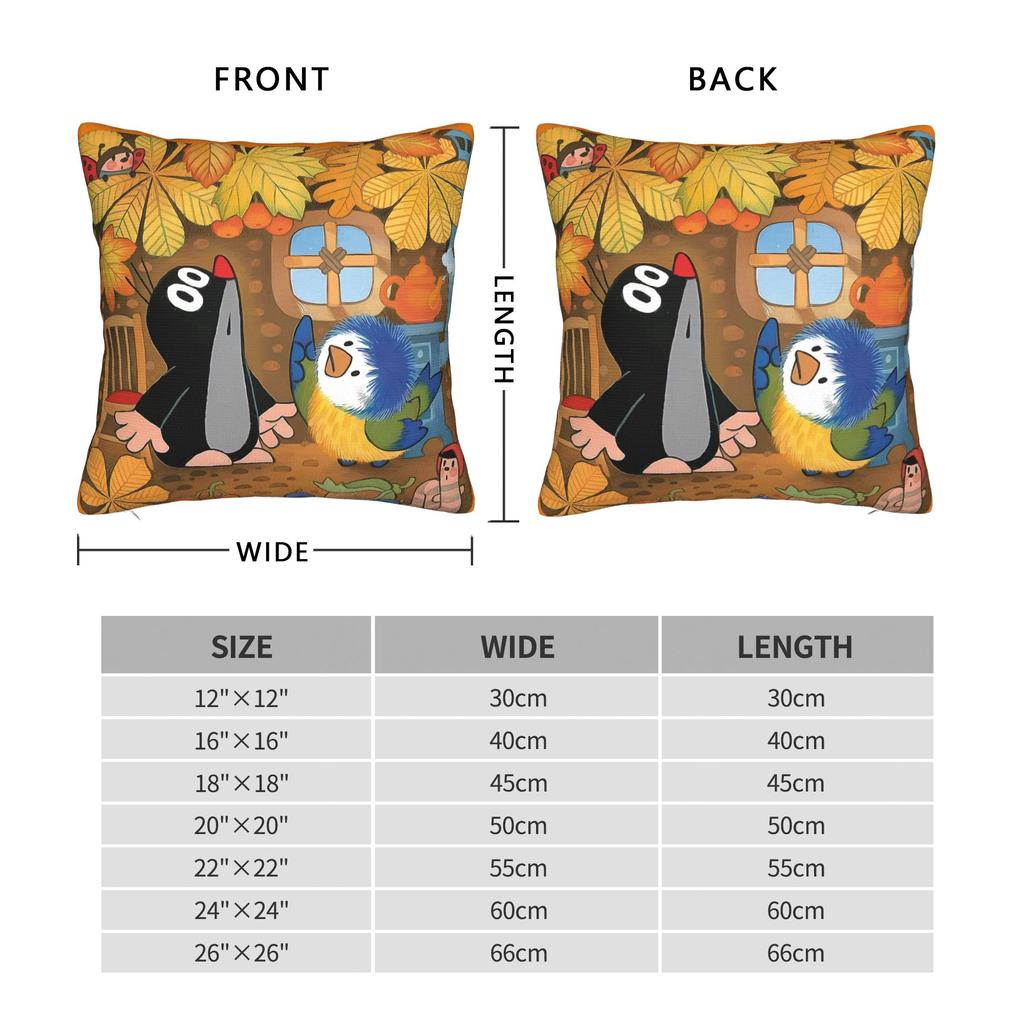 Pillow Cover The Little Mole and Friends  Cute Funny Pillow Case For Sofa Home Decor Pillowcases
