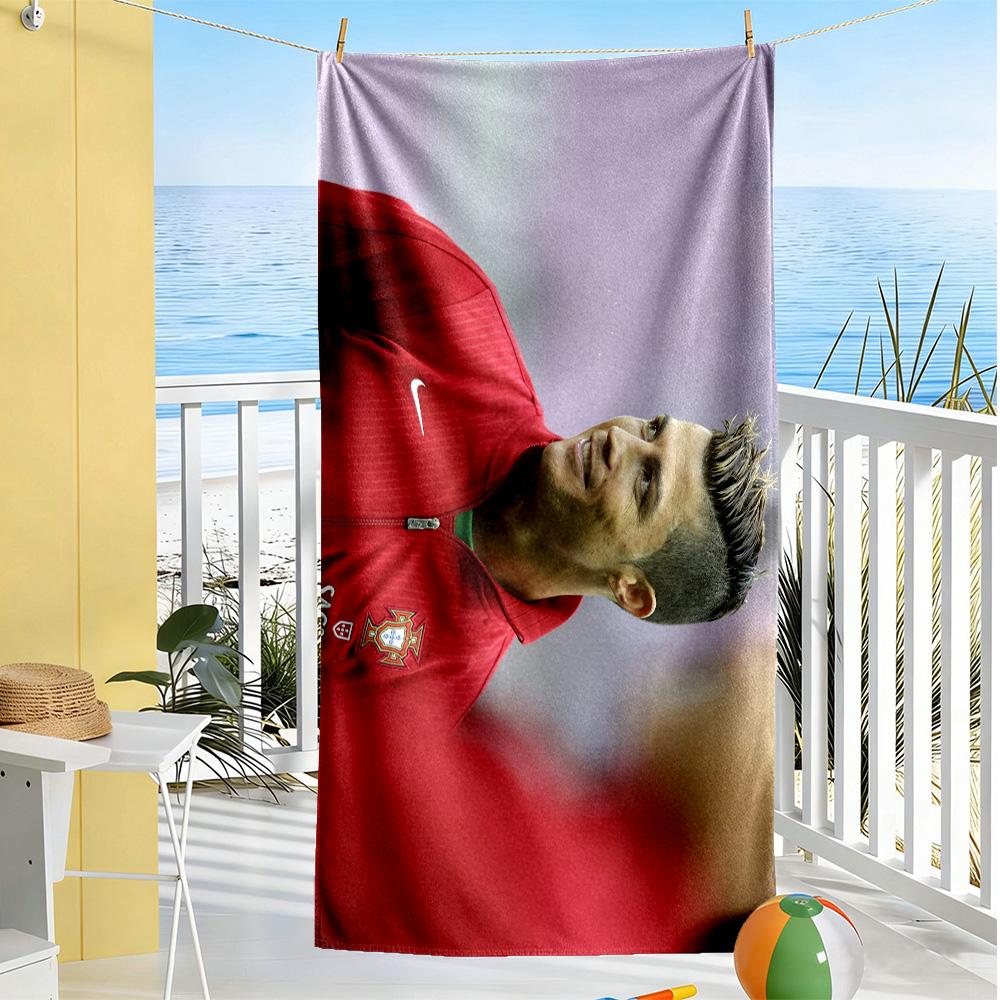 Cristiano Ronaldo Action Beach Towel Quick-Dry Soft Microfiber Comfortable Lightweight