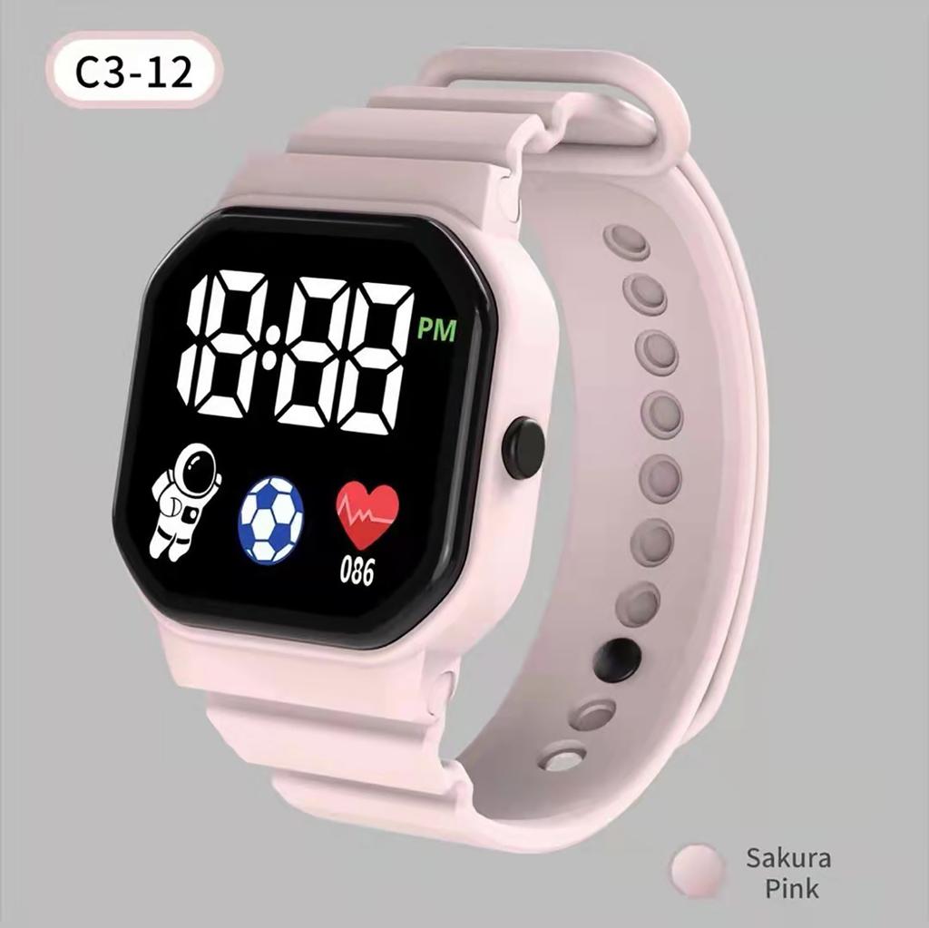 Digital Sports Watch Waterproof Electronic Watch Unisex LED Wrist Watch Battery Powered Birthday Gift for Boys Girls
