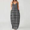 Women's Fashion Summer Casual Print V-Neck Sexy Sleeveless Dresses Long