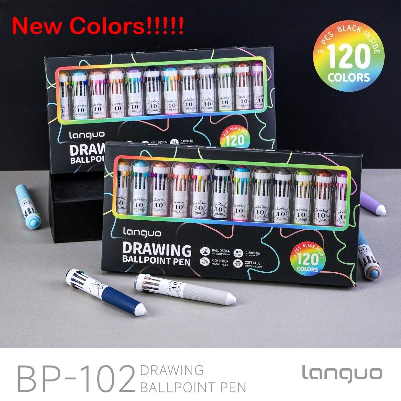 Languo 146/30 Color Ballpoint Pen 0.8mm Soft Grip Press Cartoon Multicolor Writing Drawing Gel Pens School Office Supplies