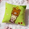 Cute R-RirakkumaS Cushion Cover Premium Comfort Reversible Pillow Cove -Two in One Design for Any Room & Car Interior