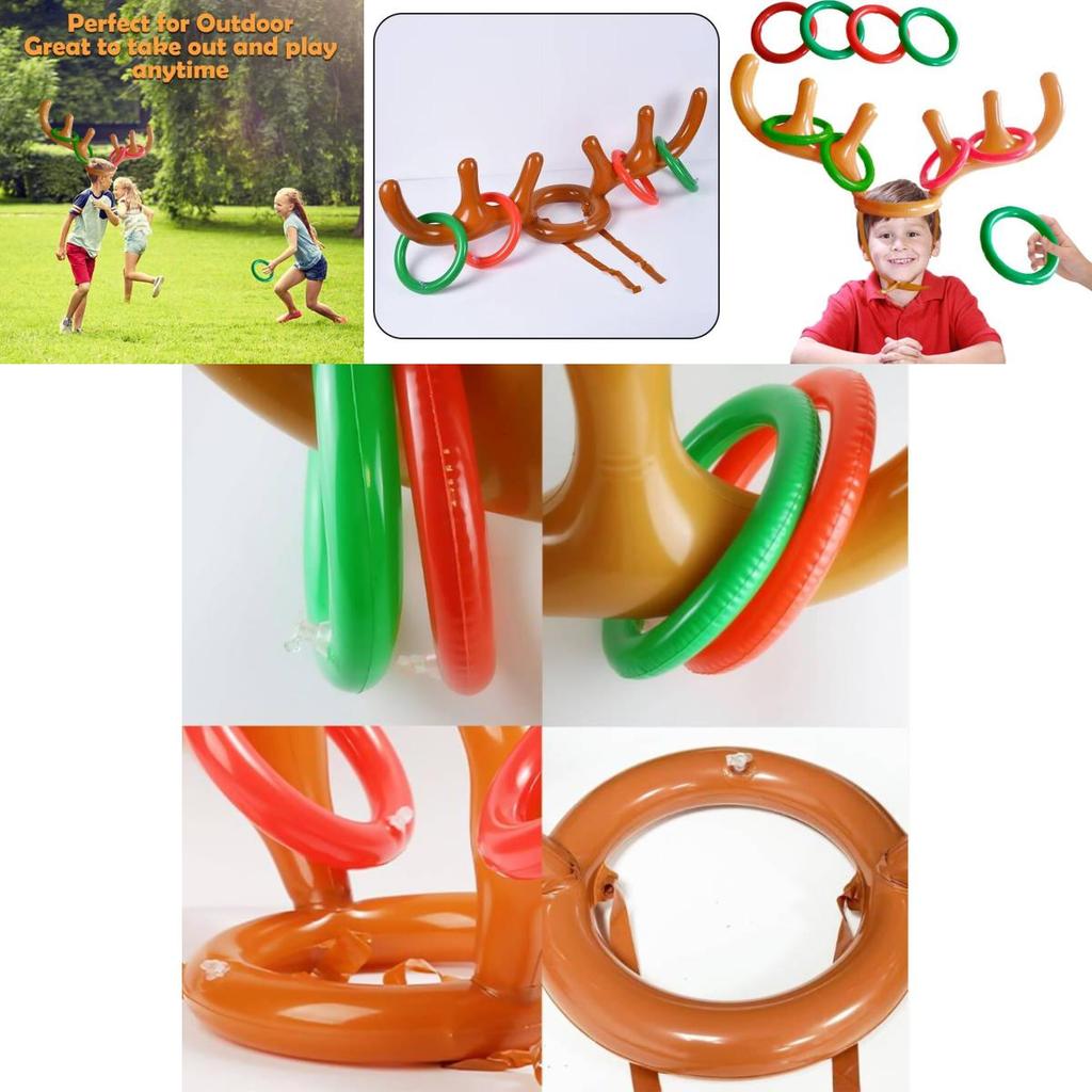 Inflatable Reindeer Horn Hat Toss Game For Christmas Party Fun And Family Engagement