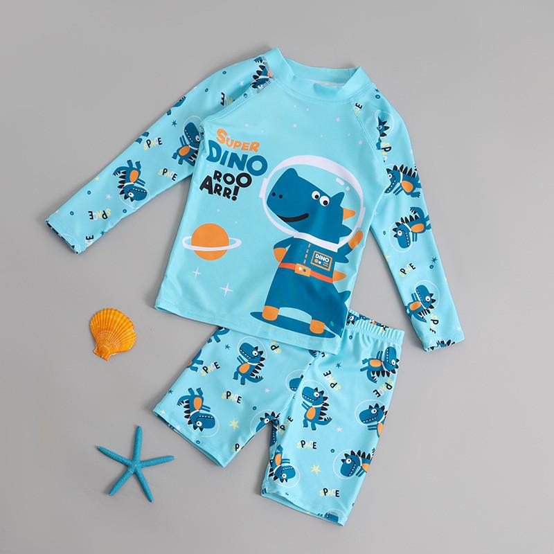 Toddler Cartoon Sun Protection Swimsuit With Quickdry Polyester For Water Sports